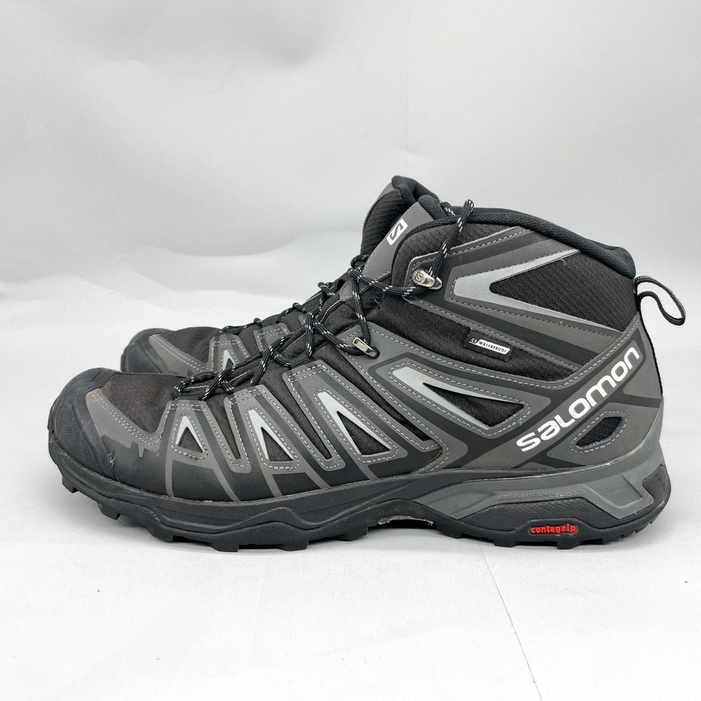 Salomon Ultra Pioneer Mid Hiking Boots Mens 13 Black Grey Outdoor Trail Trekking - Picture 4 of 11